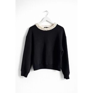Maje sweatshirt with pearl, black in size small- Excellent condition